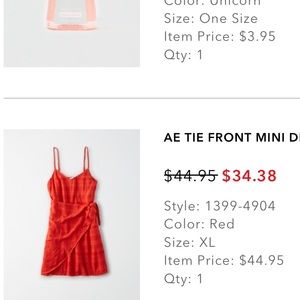 AE tie front mini dress
